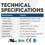 1-Pole Definite Purpose Contactor, 30A, 24V Coil, UL Recognized, A2L Cert.