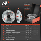 A-Premium 11.22 In (285mm) Rear Brake Rotors & Ceramic Pads Kit, 6-Pack