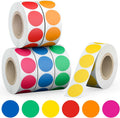 3/4" Round Color Coding Circle Dot Labels 3000 PCS Includes Bright Yellow Green Red Pink Orange Blue(6 Rolls,500