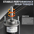 MAKERELE High Torque DC Motor 12V/24V 30W, Short Shaft, 3500/7000RPM