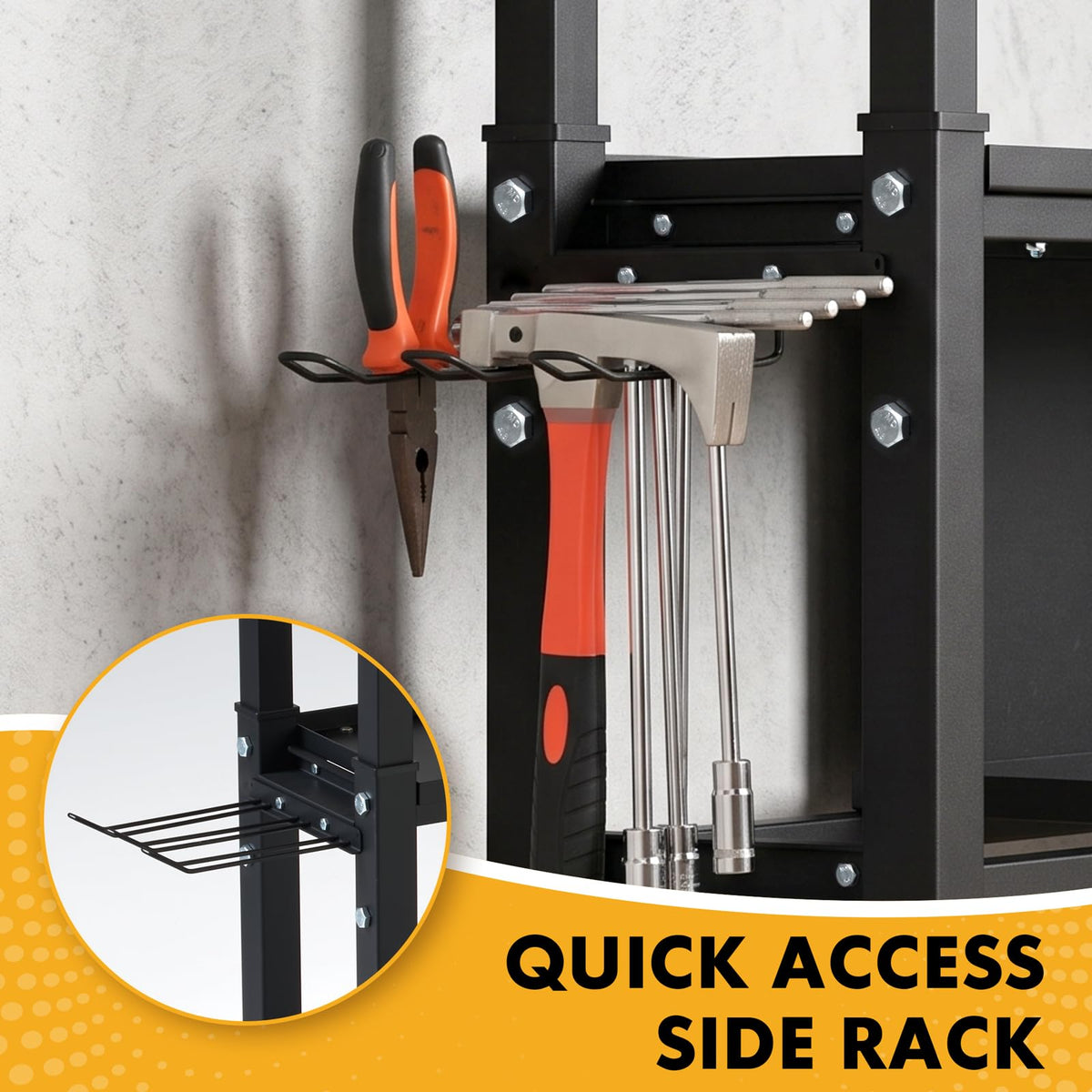 Adjustable Workbench, 48’’ Work Bench with Power Outlet and Storage