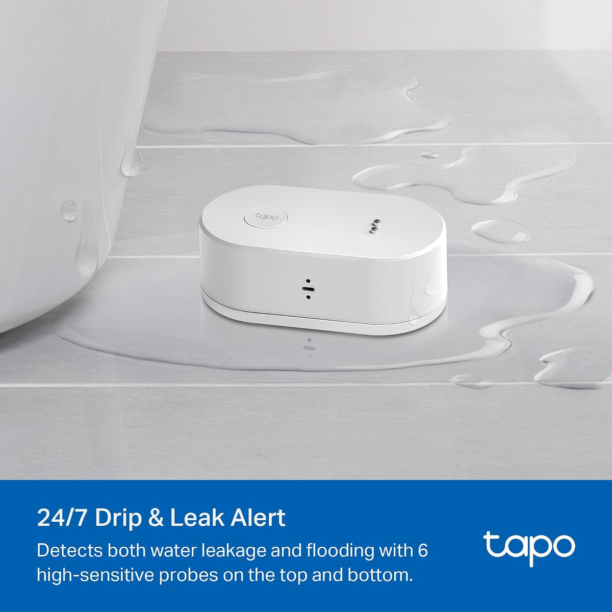 Smart Water Leak Detector, Requires Tapo Hub, T300 | Water Leak Sensor Wi-Fi with Rapid Dripping Detection, 90dB