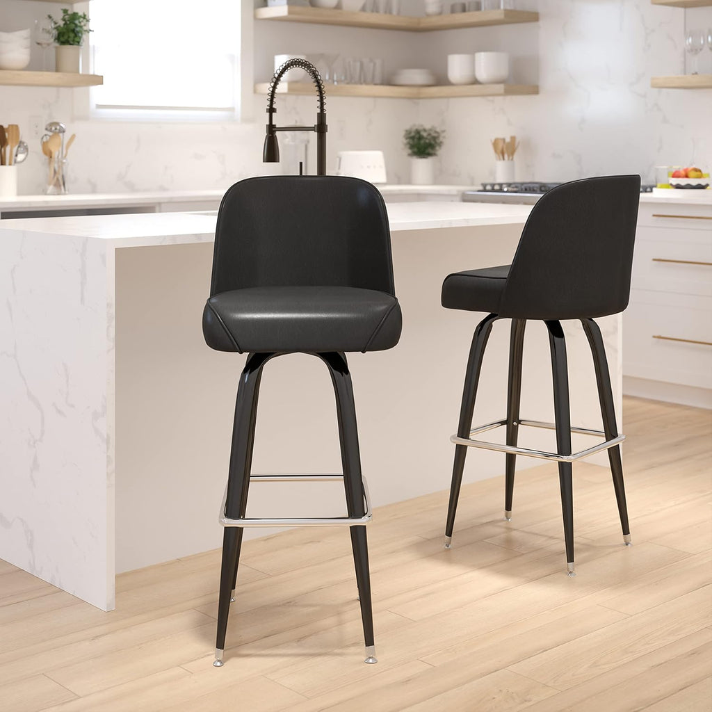 Bucket Seat Swivel Barstool, 2-Pack