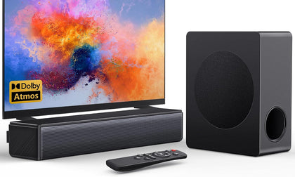 Sound Bar for Smart TV with Subwoofer, 200W 2.1ch Dolby Atmos Surround Sound System for Home Theater
