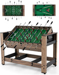 2-in-1 Swivel Multi Game Table, 48” Combo Game Table with Foosball & Pool for Adults, Indoor Outdoor Combination