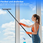 Shower Squeegee with Long Handle, Telescoping Window and Floor Wiper