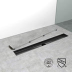 28" Linear Shower Drain Brushed Matte Black with Tile Insert Grate
