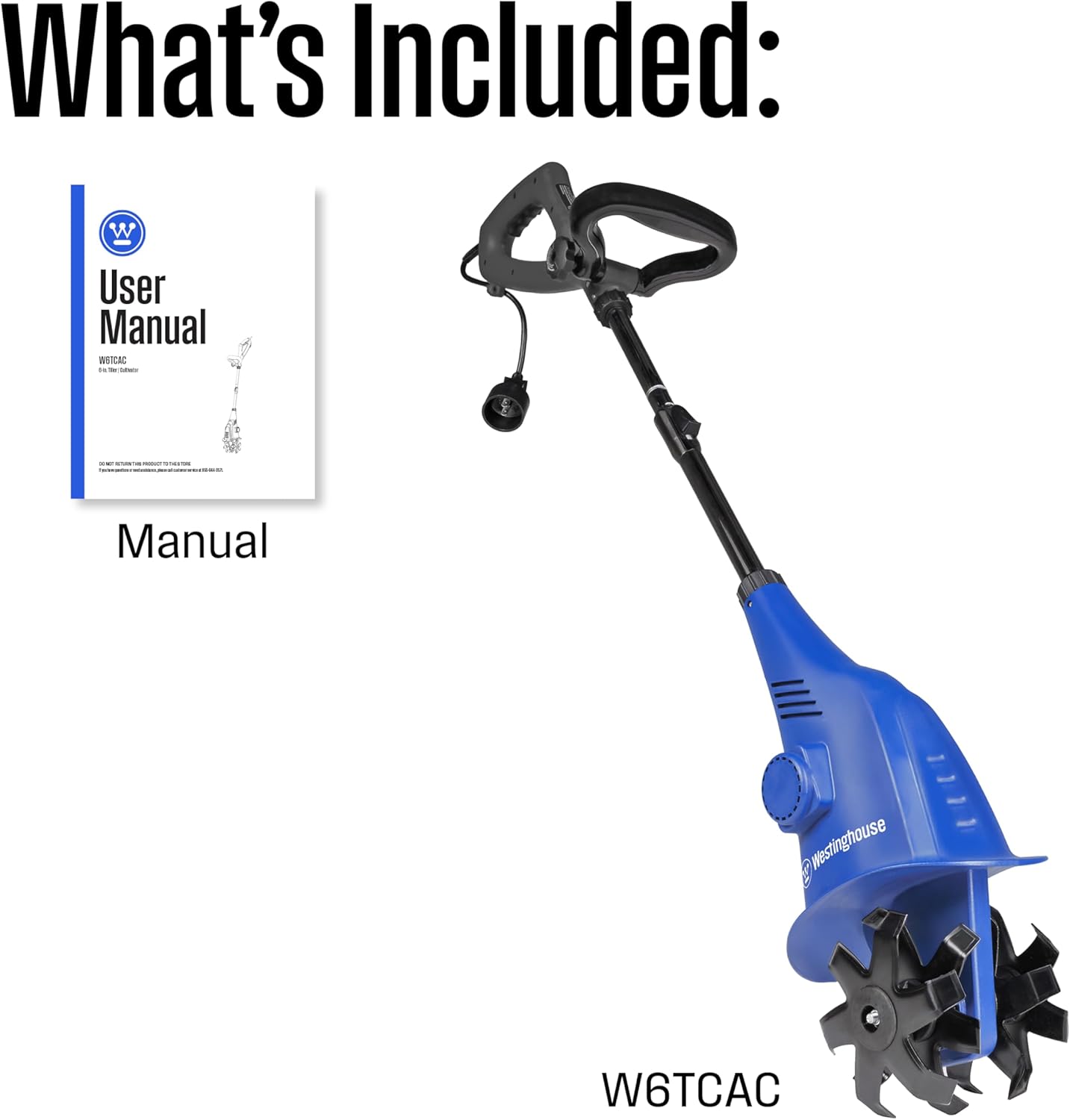 6-Inch, 2.5 Amp Corded Electric Mini Tiller Cultivator for Gardening, Lightweight, 4 Steel Blades