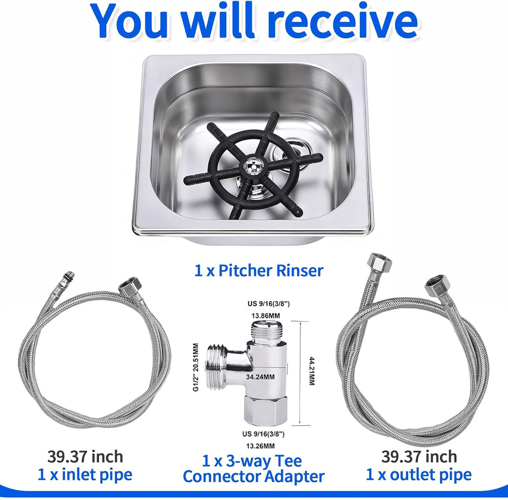 Pitcher Rinser,Glass Rinser Built In Countertop Style(6.9x6.3x2.6 Inch)