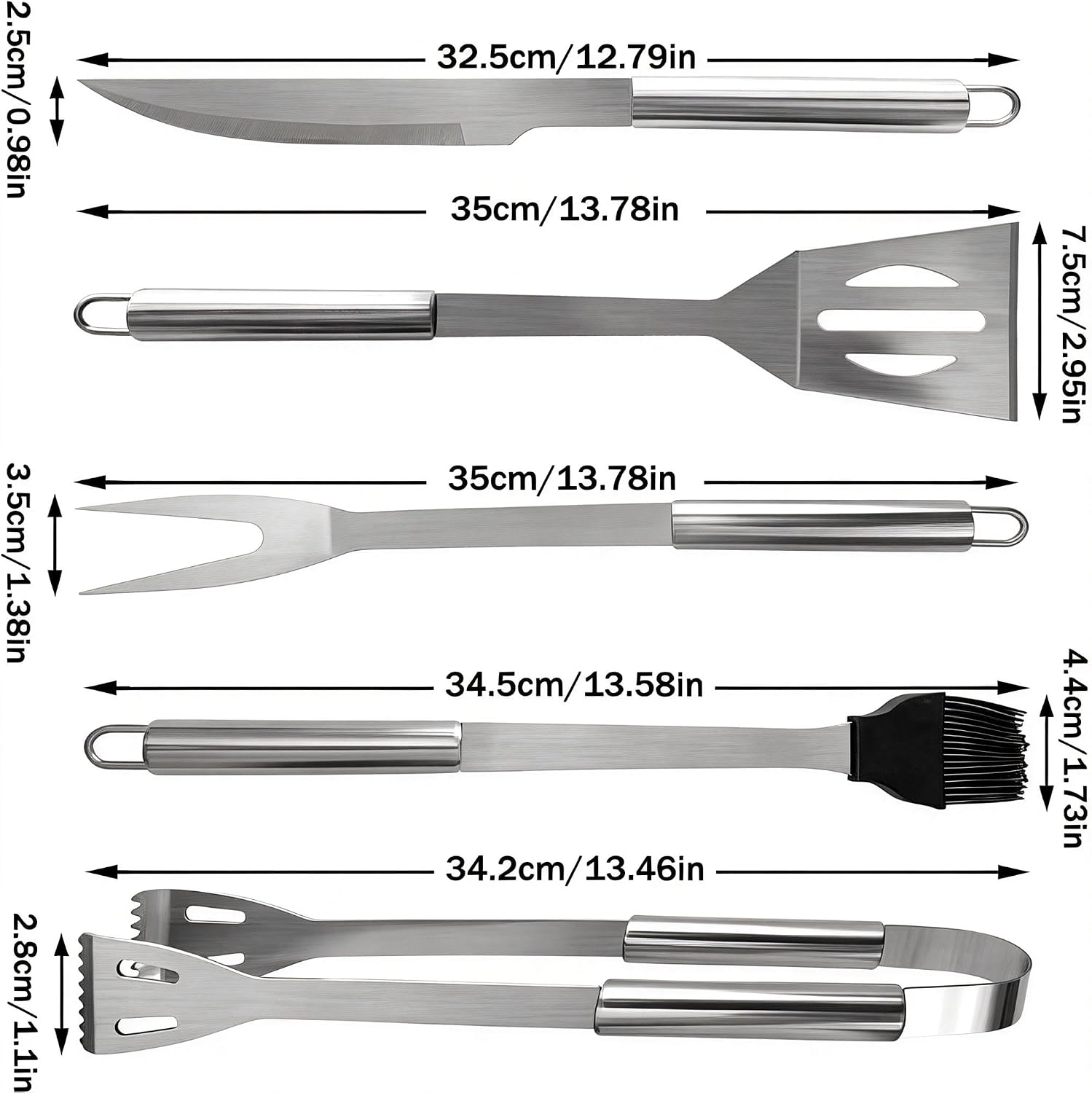 Small Travel 5-Piece 304 Stainless Steel Grill Tool Set with Storage Case – BBQ Grilling Accessories, Ideal Gift for