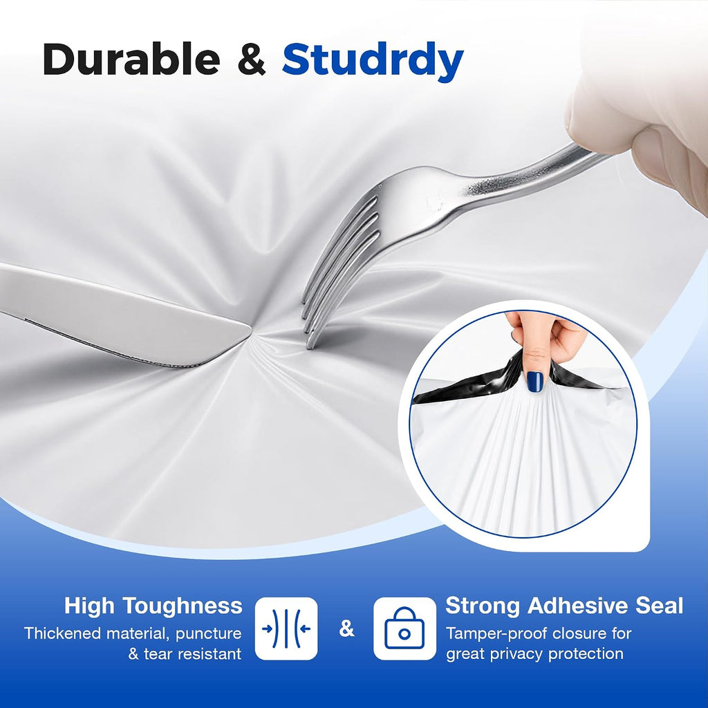 Bulk Pack 500 Pcs White Poly Mailers 12x15.5 Inch