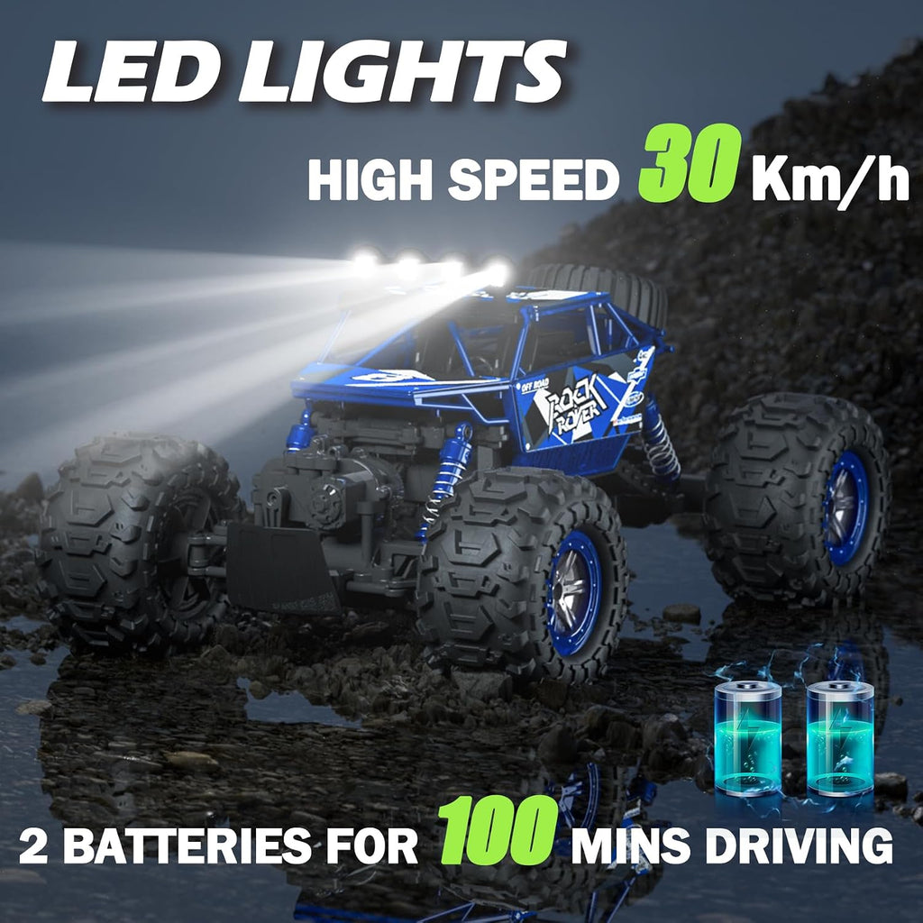 1:10 Scale Remote Control Car, 48+ KM/H High Speed Amphibious RC Monster Truck, 4WD Waterproof Off RC Road Car, 2