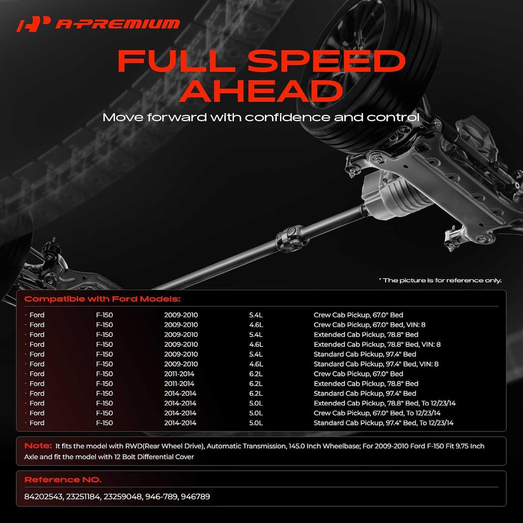 A-Premium Rear Drive Shaft Assembly Compatible with Ford [RWD Auto Trans]
