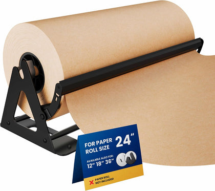 24 Inch Paper Roll Dispenser and Cutter for Kraft, Butcher Paper