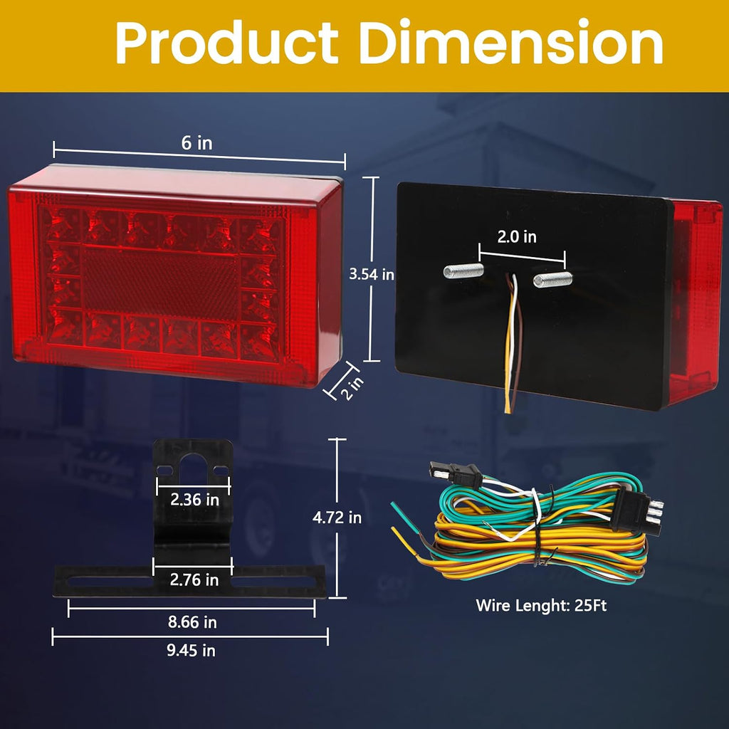 6" LED Trailer Light Kit, Submersible 12V Boat Trailer Lights