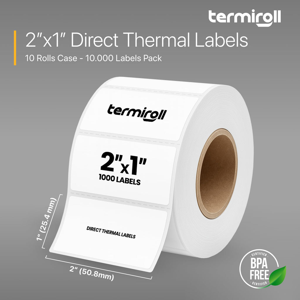 2x1 Direct Thermal Labels, 10 Rolls (10,000) Barcode FNSKU