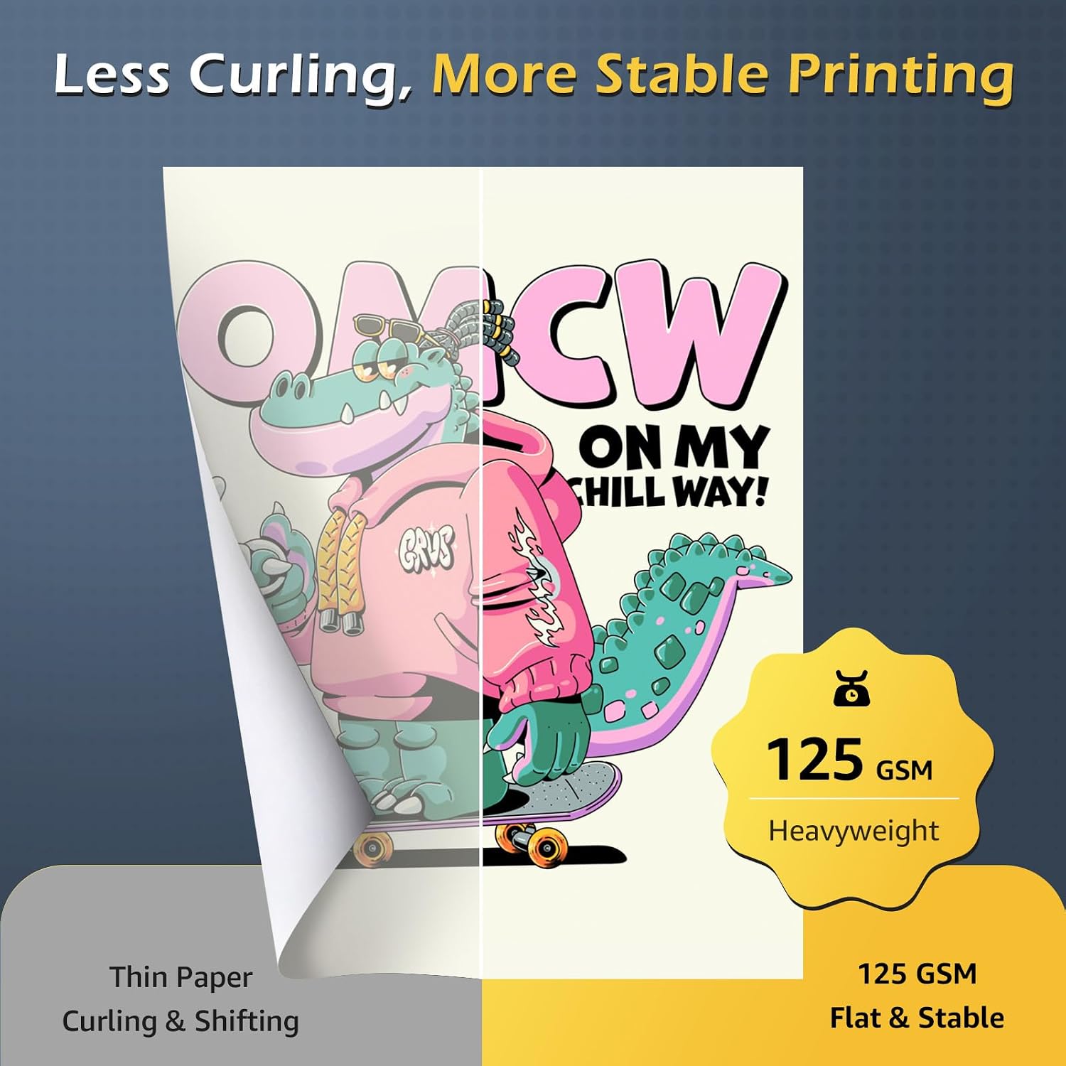 Sublimation Paper 8.5x11, 300 Sheets | Heat Transfer Paper for Inkjet Printer 125g with Thermal Sublimation Ink on