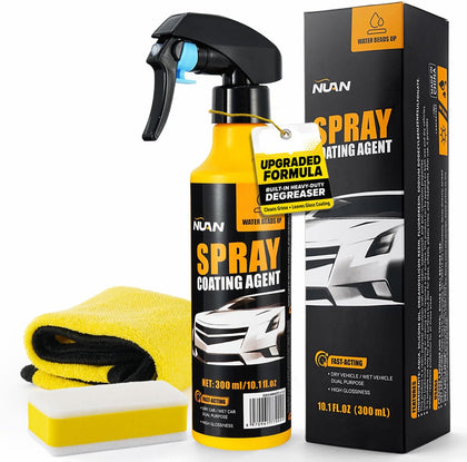 2-in-1 Nano Car Coating Spray, Upgraded Spray Coating Agent, Hydrophobic Ceramic Coating for Cars, Gloss Paint Kit