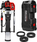 52cc Gas Fence Post Driver, Heavy-Duty 2-Stroke Gasoline T-Post Driver with Carrying Case, Portable Pile Driver for