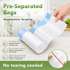1.6 Gallon Small Drawstring Trash Bags Mini Garbage Bags 60 Counts