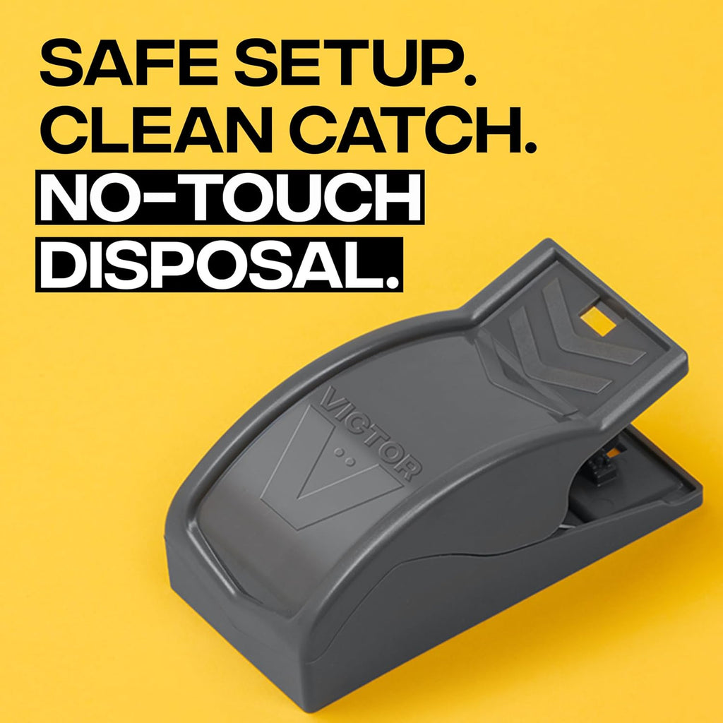 M070B Easy Safe-Set Power Kill Mouse Trap, 2-Pack Reusable Snap Trap | Refillable Bait Cup, Bait Hood Prevents Theft