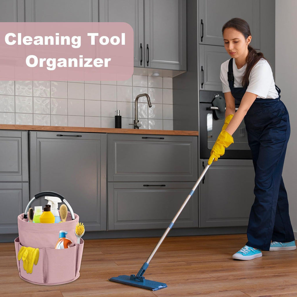 17L Cleaning Caddy with Handle, Cleaning Supplies Organizer, Foldable Storage Basket, Cleaning Supply Caddy, Portable