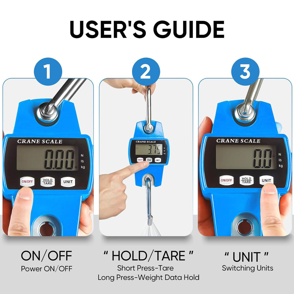 660lb Digital Hanging Scale, Aluminum Crane Scale with Hooks