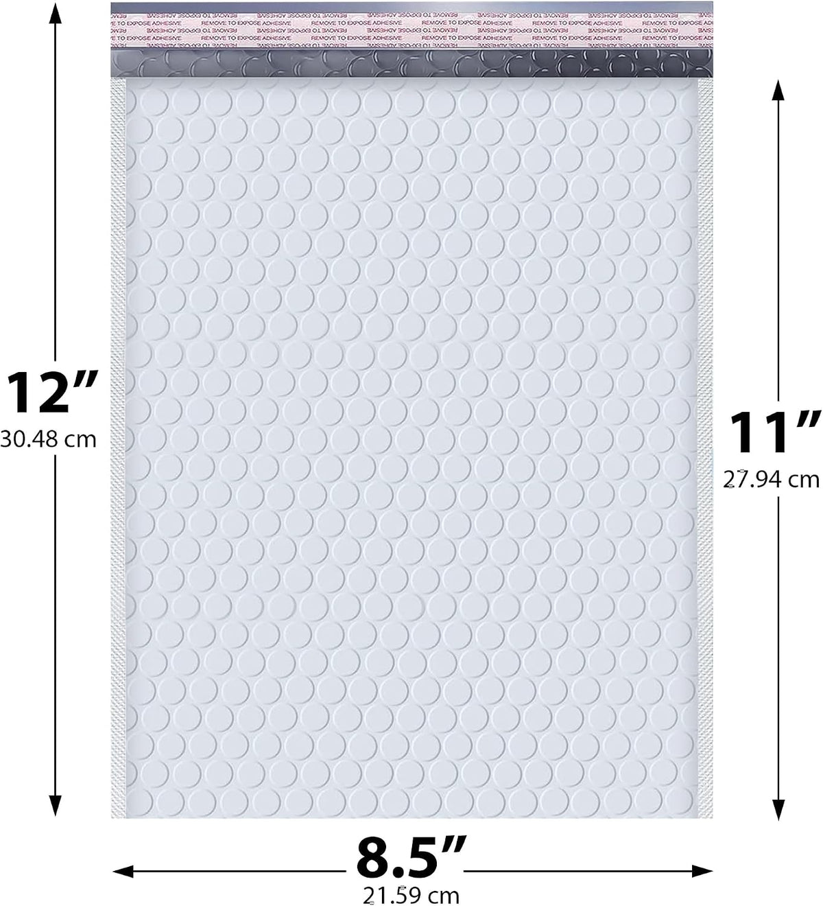 Arctic White Bubble Mailers 8.5x12 Poly Padded Envelopes #2 100 Pack