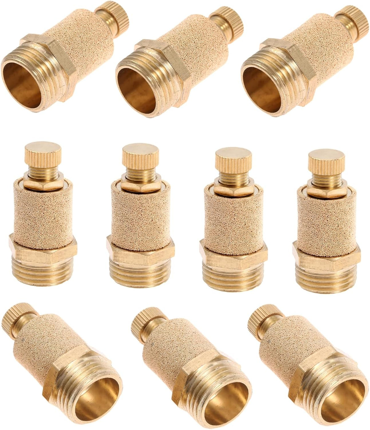 10PCS 1/2" Pneumatic Muffler Filter,Brass Flow Control Silencer