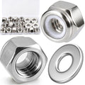 1/2-13 Lock Nut 32Pcs Stainless Steel Nylock Locking Nuts with Washers