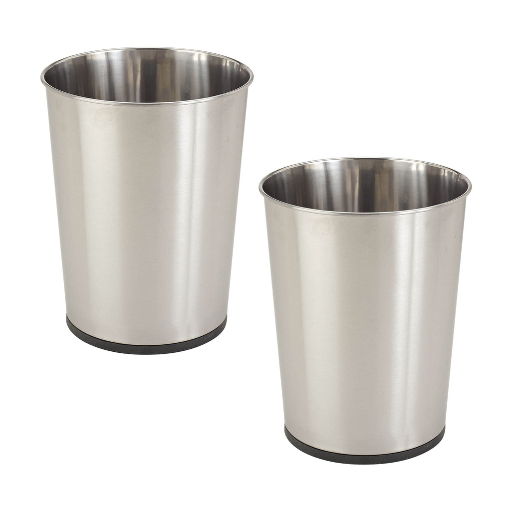 5 Liter Small Wastebasket | 2 Pack | Round Open Top | Trash Can | Bathroom | Bedroom | Kitchen | Office | Dorm |