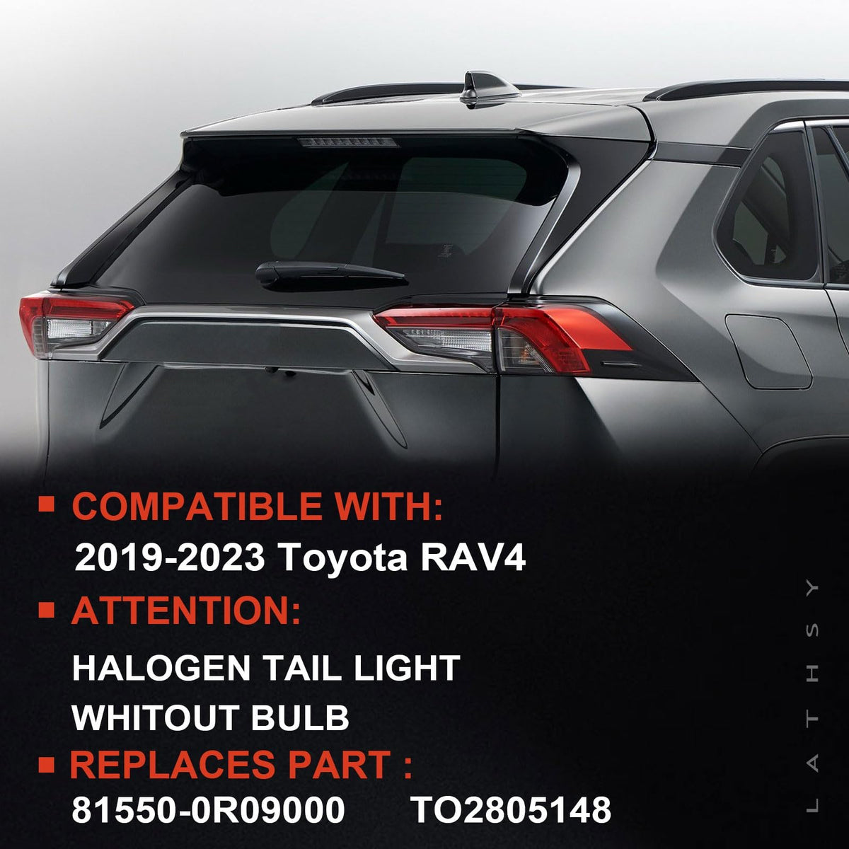 Tail Light Compatible With 2019-2023 Toyota RAV4 Outer Right Passenger Side