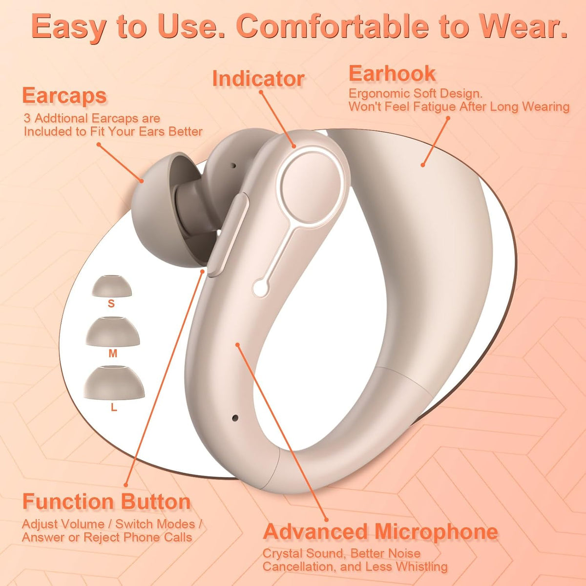 Hearing Aids, Hearing Aids for Seniors with Bluetooth, Rechargeable Hearing Aid with Noise Cancellation, 5-Level