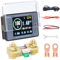 Charge Discharge Monitor, DC 8-100V 200A Battery Monitor 12V 24V 36V 48V 60V Coulometer Watt Meter, 2.4 inch LCD