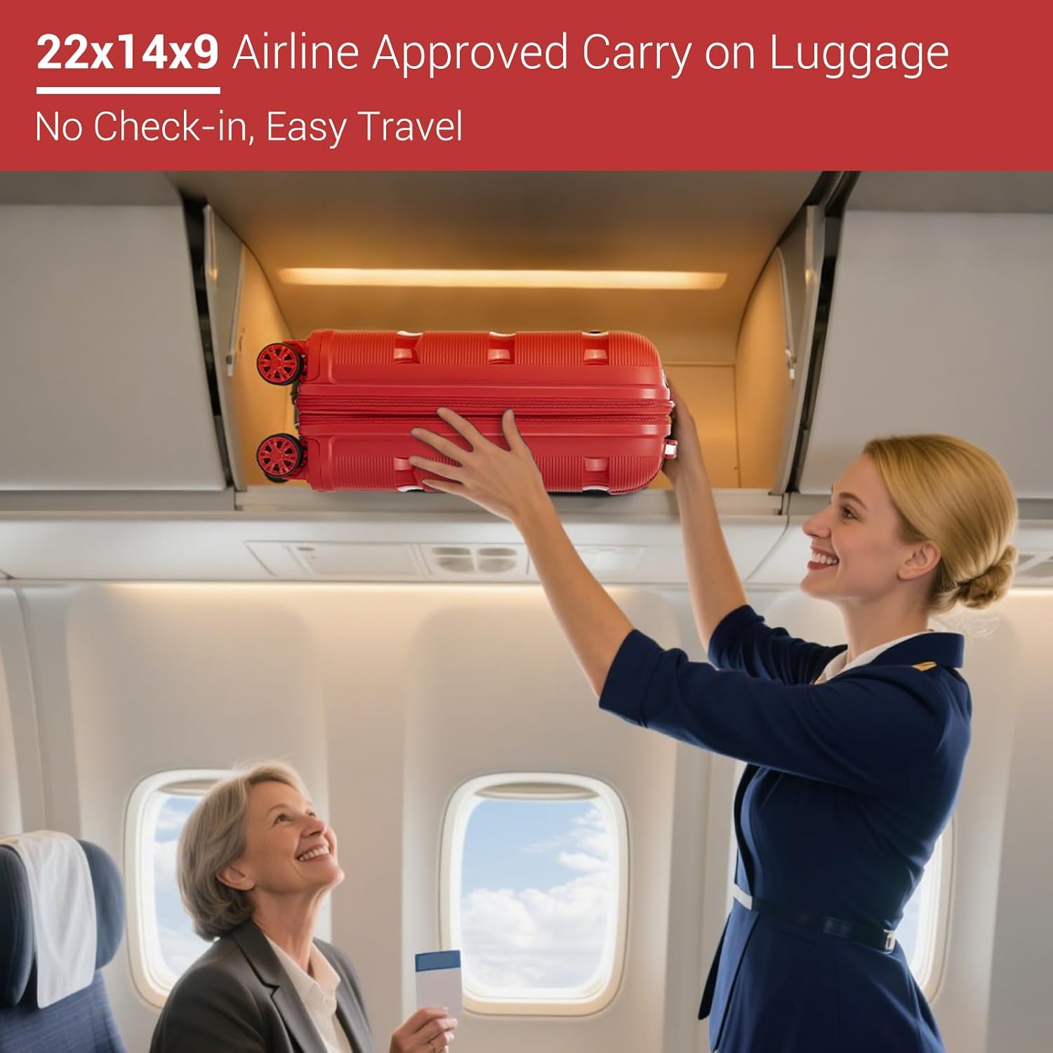 Luggage Sets 3 Piece Hard Shell Travel Trolley 4 Spinner Wheels Lightweight Polypropylene Suitcase with TSA Lock
