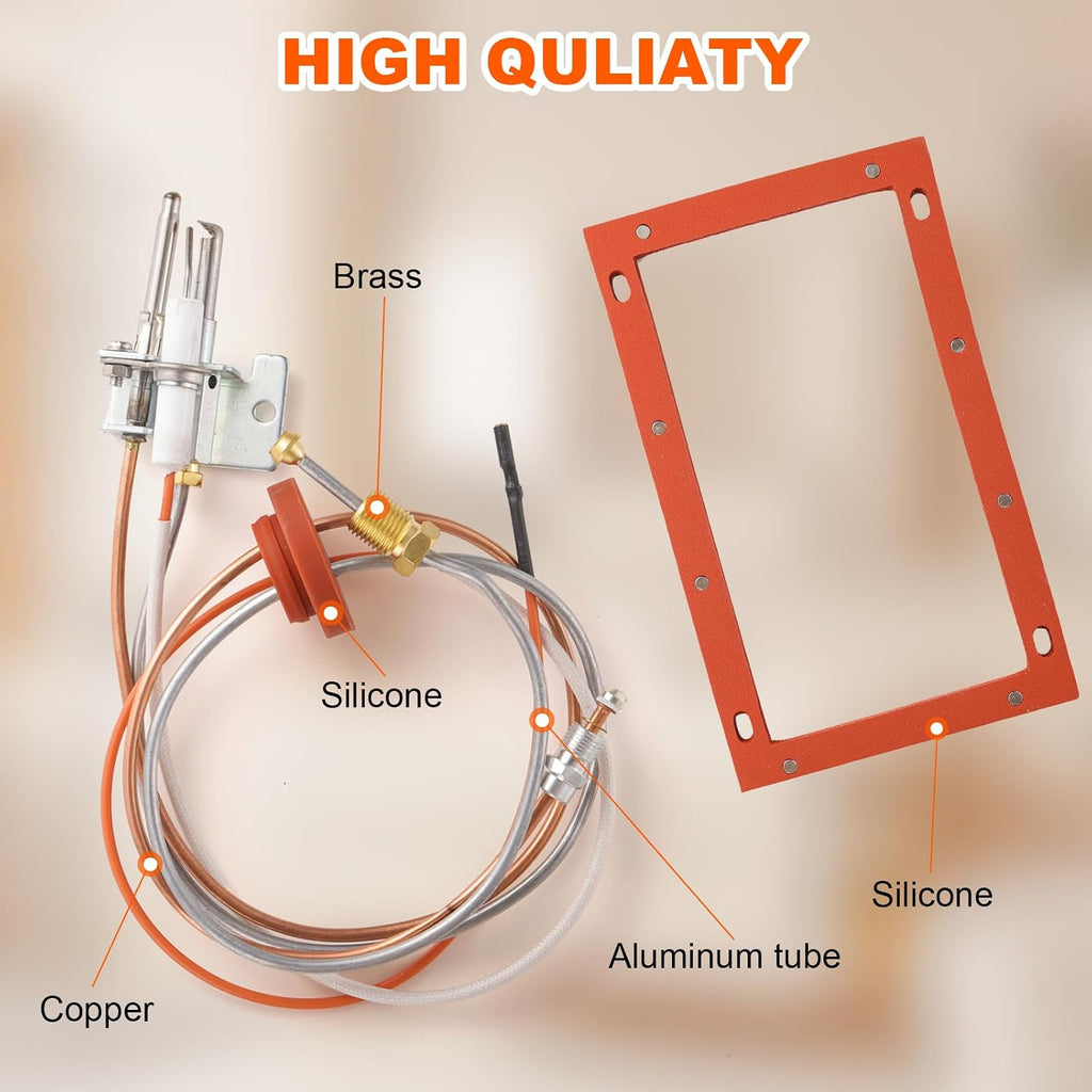 SP20075 Pilot Burner Assembly Kit, SP20305A Pilot and Igniter Assembly Compatible with Rheem, PROTECH, GE, Richmond, Ruud Natural Gas Water Heater, Natural Thermopile Senor