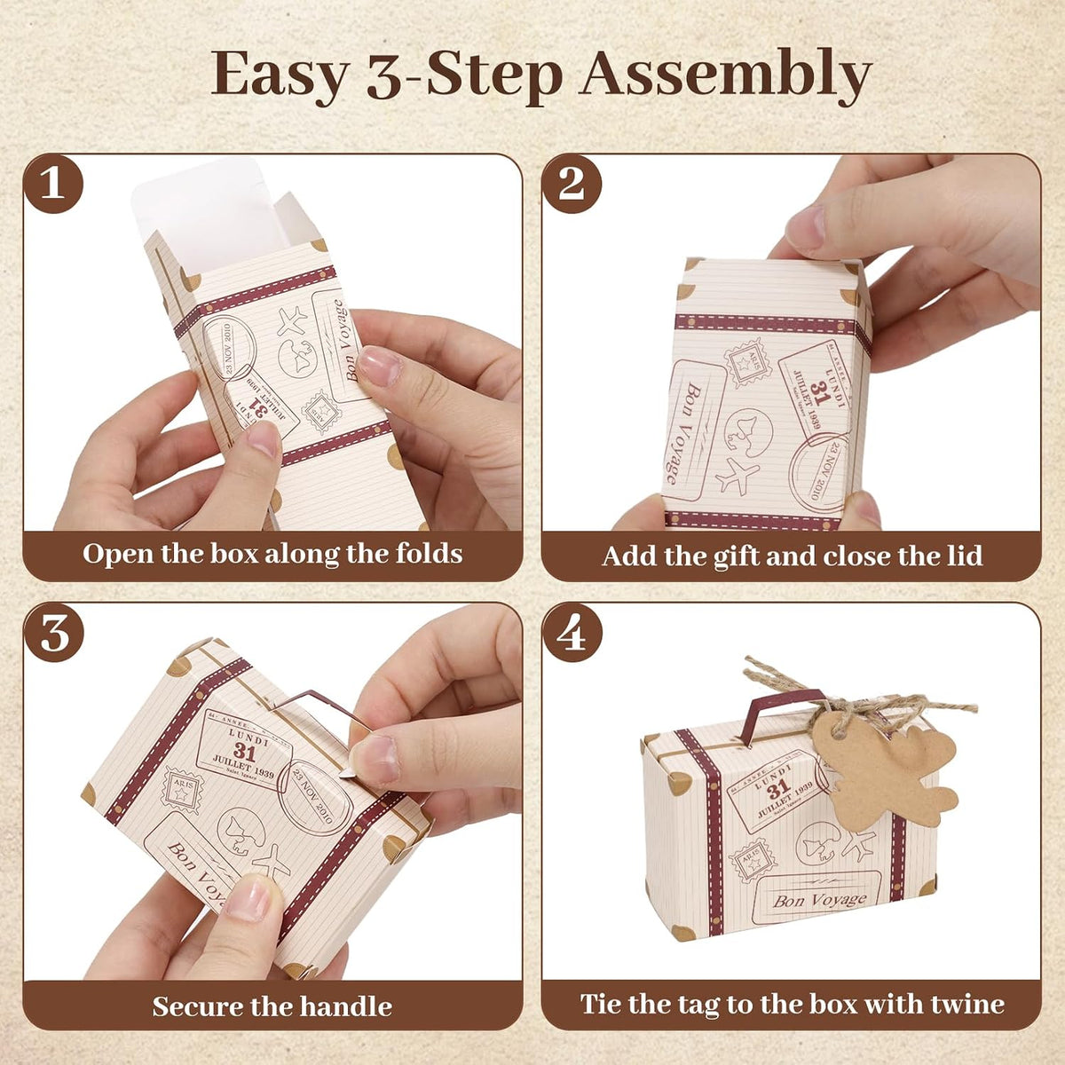 120 PCS Mini Suitcase Party Favor Box, Suitcase Favor Boxes
