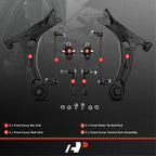 A-Premium 8Pcs Front Suspension Kit, Lower Control Arm, Sway Bar Link