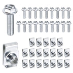 PATIKIL 20Set M8 Body Bolts & U-Nuts Kit Bumper Splash Shield Clips Silver