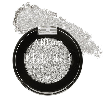 Silver Glitter Eyeshadow Palette Super Pigmented, Single Parkle Shimmer Silver Eyeshadow Palette, Long Lasting