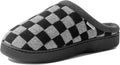 Mens Womens Slippers Classic Plaid Winter Warm with Memory Foam Fluffy House Shoes Platform Indoor Bedroom