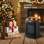 1500W Portable Space Heater for Indoor Use,Thermostat, 2S Fast Heat