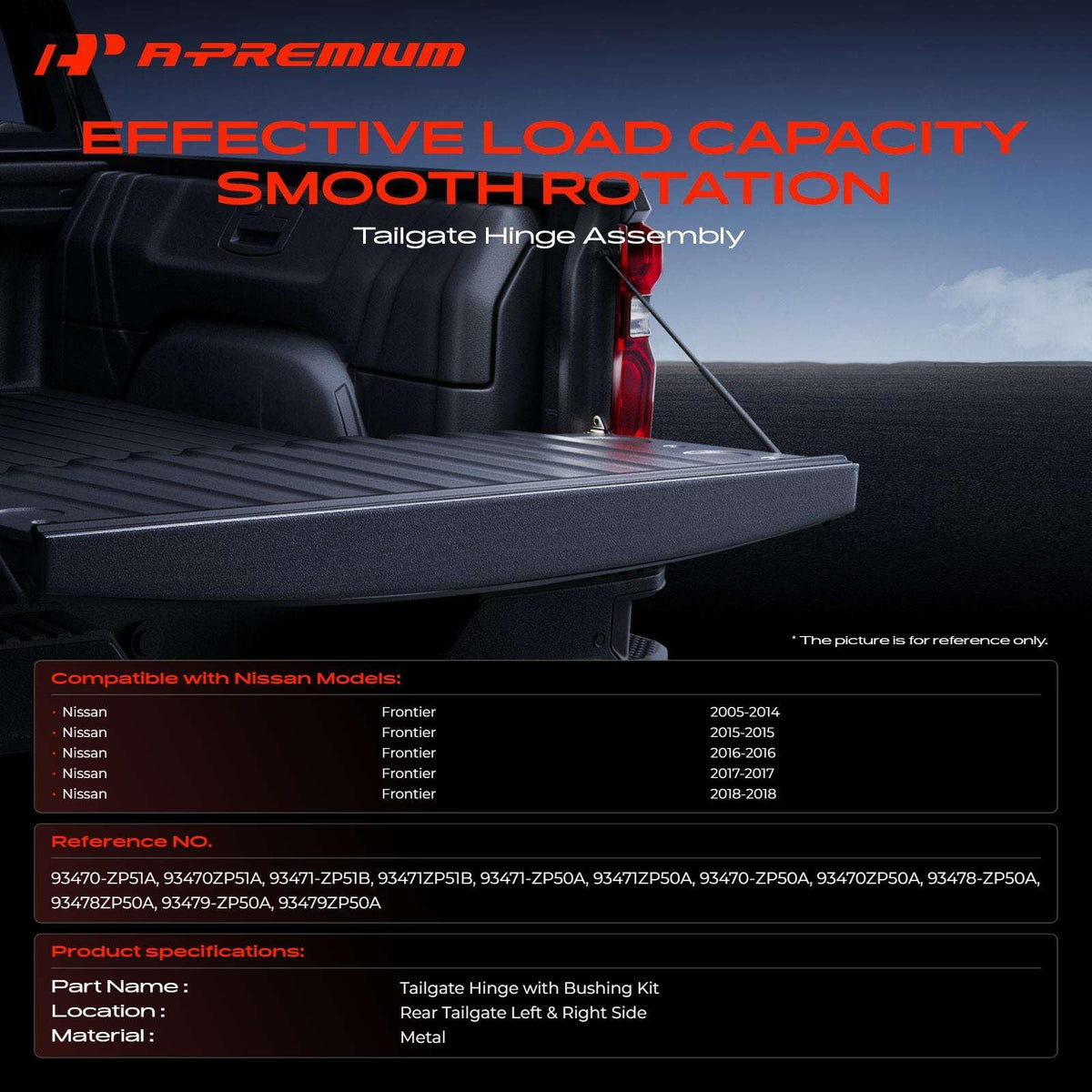A-Premium Rear Tailgate Hinge Bushing Compatible with Nissan