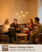 A19 Amber Edison Bulbs, Dimmable E26 LED 60 Watt Equivalent 6 Pack