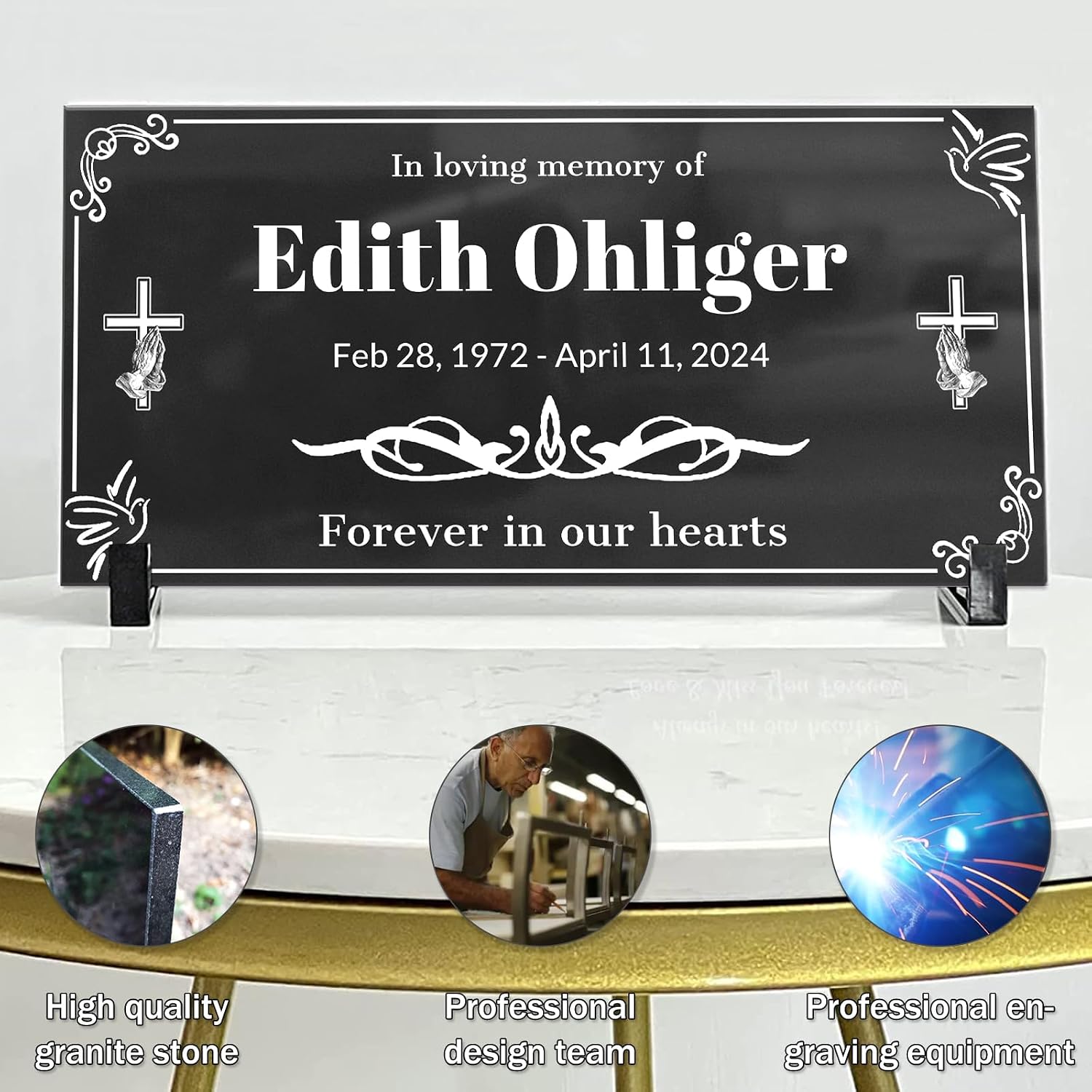 Custom Headstones for Graves Memorial Stone Personalized Temporary Grave Marker for Cemetery for Humans Tombstones