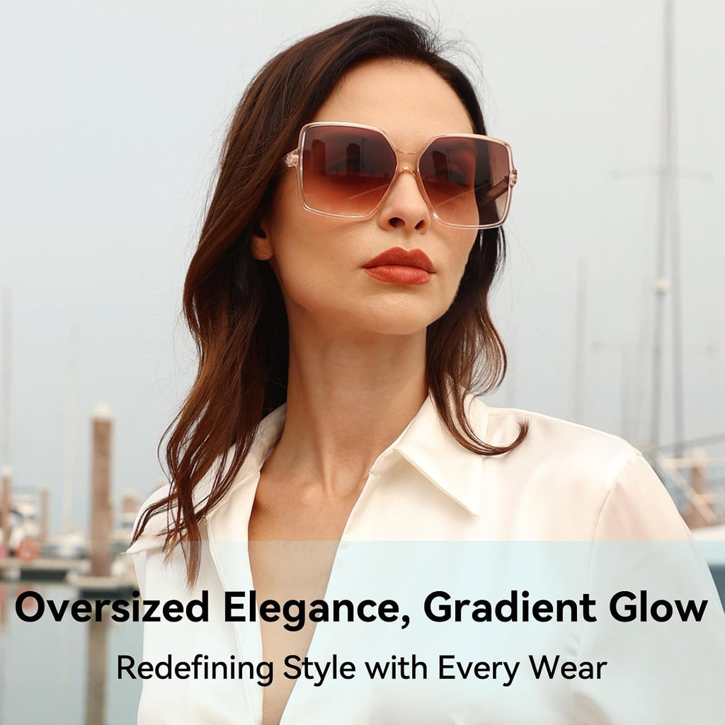 Oversized Square Sunglasses for Women Big Large Wide Trendy Shades | UV400 Protection Extra Huge Black Fashion Sun