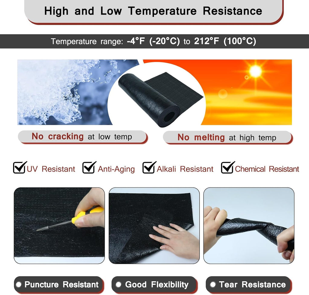 SBS Modified Bitumen Waterproofing Membrane Roll, 13 Inch x 8.2 Feet Thick Flexible Torch-on Asphalt Roofing