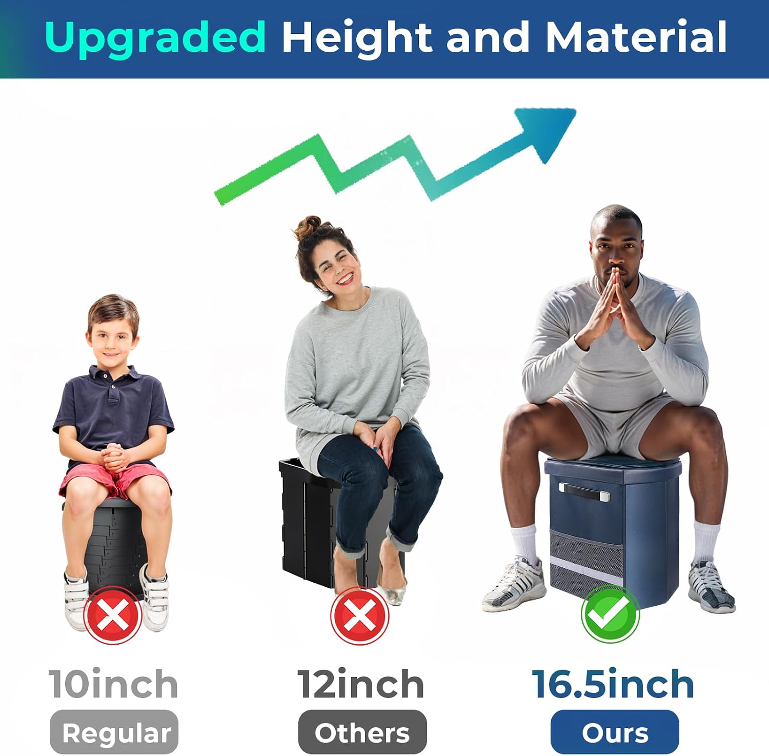2026 Upgraded XL Portable Toilet for Adults,Tall Camping Toilet with Lid and Convenient Carry Bag, Portable Potty for