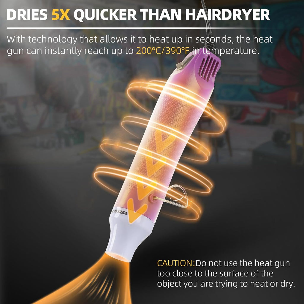 Bubble Removing Tool for Epoxy Resin and Acrylic Art, DIY Glitter Tumblers, Specially-Designed Heat Gun for Making
