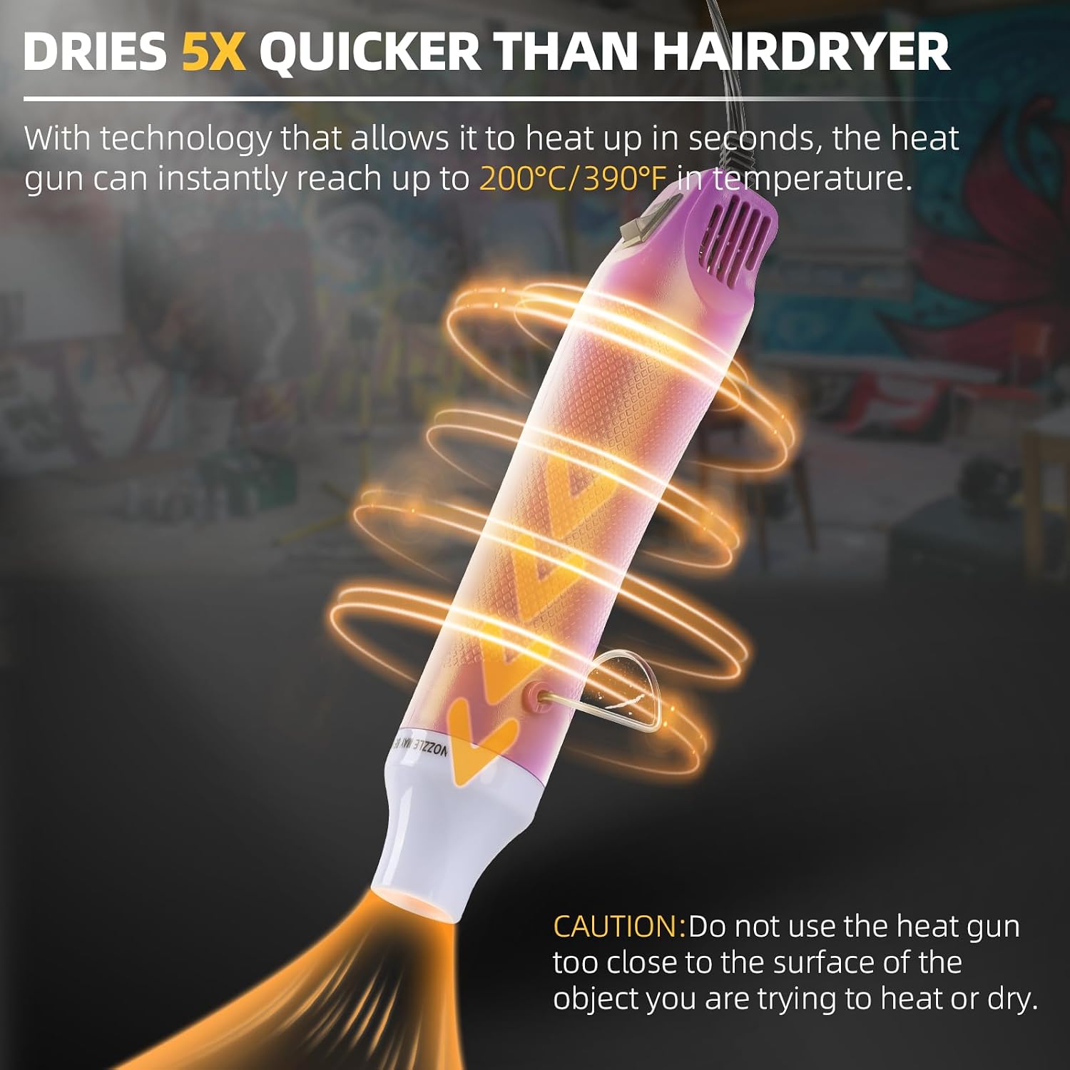 Bubble Removing Tool for Epoxy Resin and Acrylic Art, DIY Glitter Tumblers, Specially-Designed Heat Gun for Making